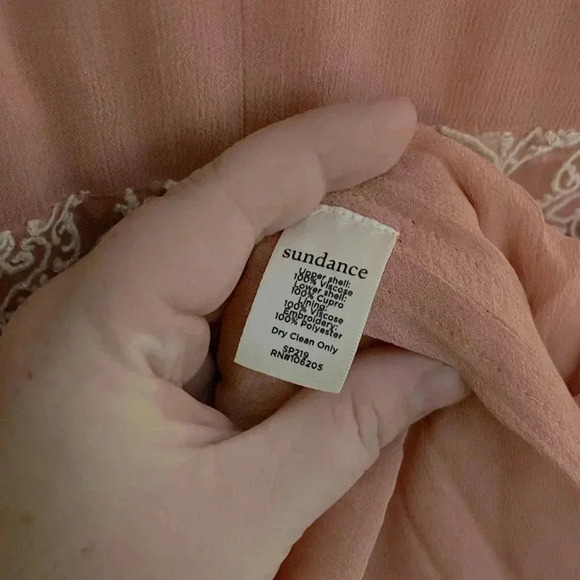 Sundance Rose Palace Peach‎ and White Embroidered Dress Size Small - Picture 7 of 8